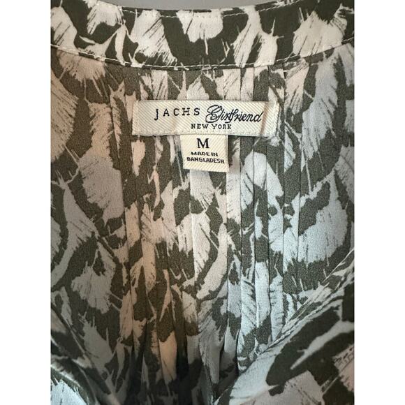 Jachs Girlfriend Women's Printed 3/4 Sleeve with Hidden Button Blouse Medium - Picture 3 of 11